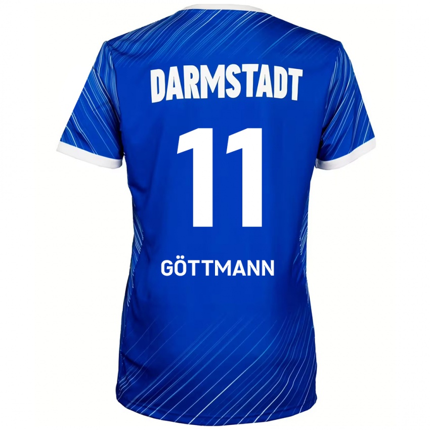 Børn Levin Göttmann #11 Blå Hvid Hjemmebane Spillertrøjer 2024/25 Trøje T-Shirt