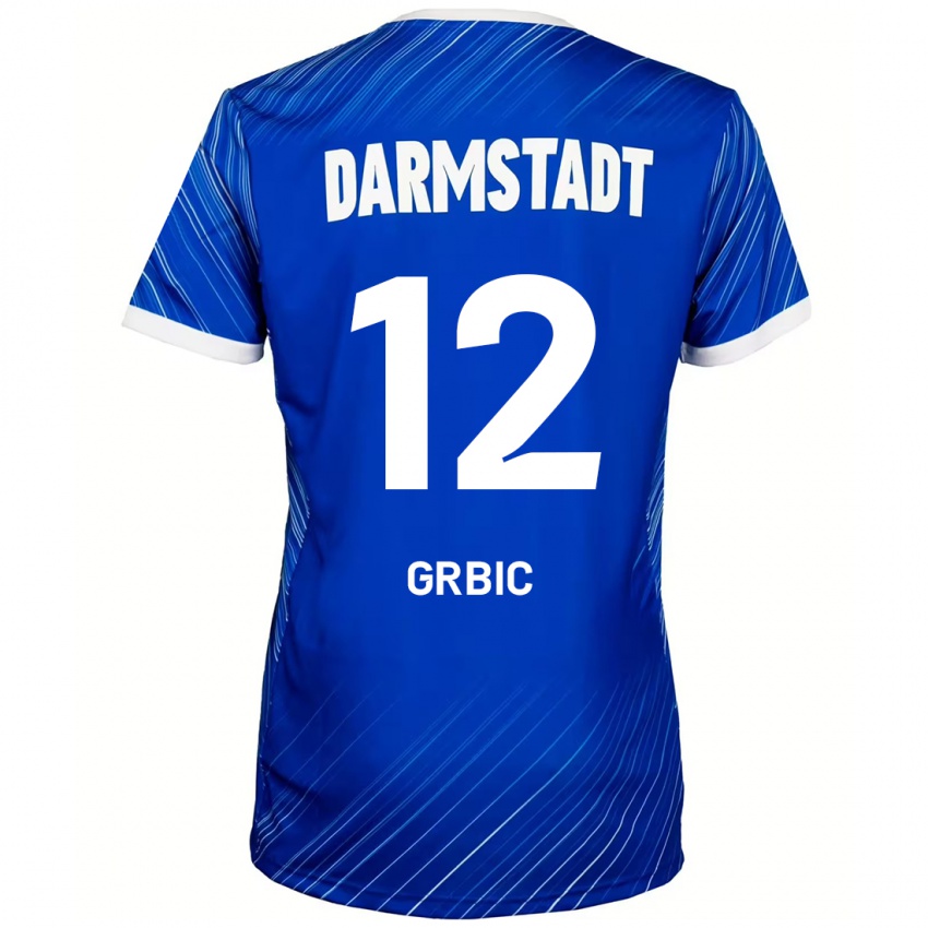 Børn Viktor Grbic #12 Blå Hvid Hjemmebane Spillertrøjer 2024/25 Trøje T-Shirt