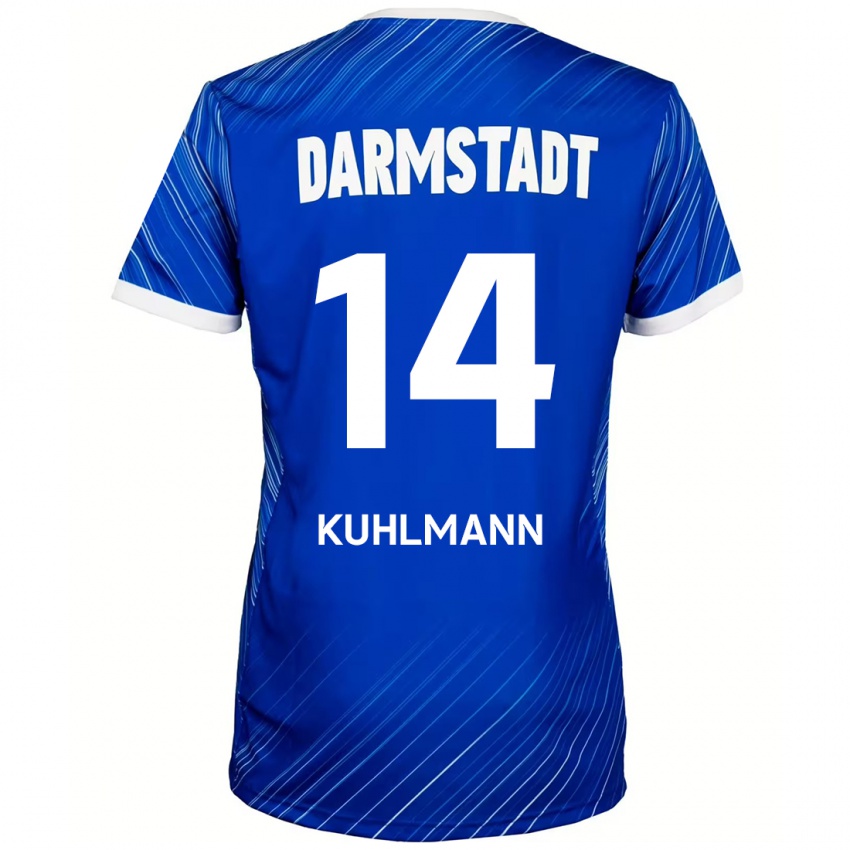 Børn Marcel Kuhlmann #14 Blå Hvid Hjemmebane Spillertrøjer 2024/25 Trøje T-Shirt