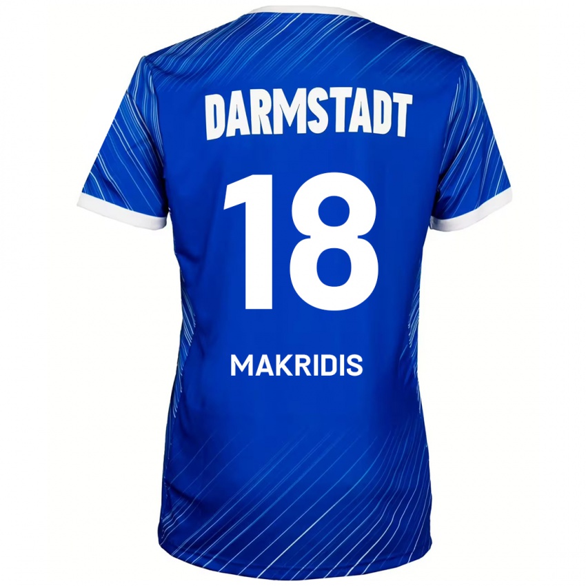 Børn Georgios Makridis #18 Blå Hvid Hjemmebane Spillertrøjer 2024/25 Trøje T-Shirt