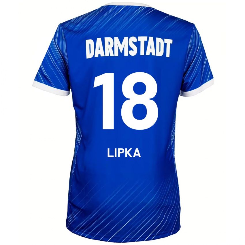 Børn David Lipka #18 Blå Hvid Hjemmebane Spillertrøjer 2024/25 Trøje T-Shirt