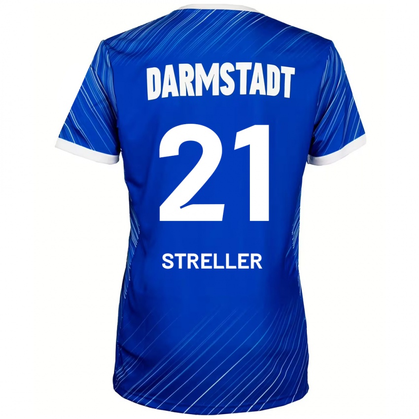 Børn Till Streller #21 Blå Hvid Hjemmebane Spillertrøjer 2024/25 Trøje T-Shirt