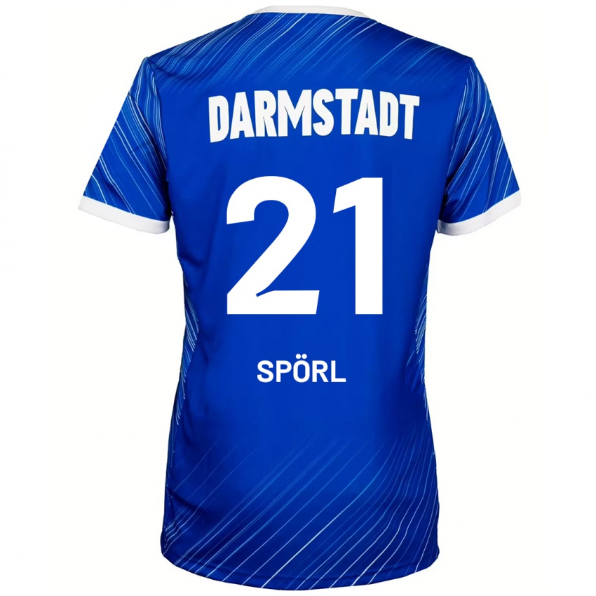 Børn Luca Spörl #21 Blå Hvid Hjemmebane Spillertrøjer 2024/25 Trøje T-Shirt