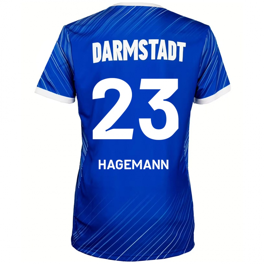 Børn Emil Hagemann #23 Blå Hvid Hjemmebane Spillertrøjer 2024/25 Trøje T-Shirt