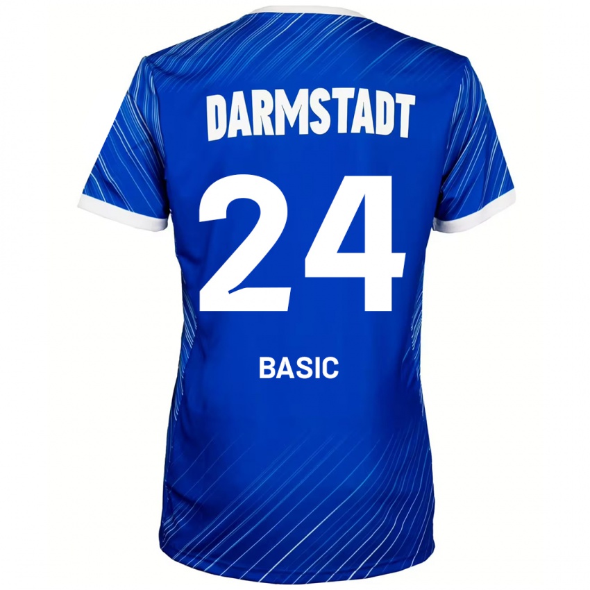 Børn Benjamin Basic #24 Blå Hvid Hjemmebane Spillertrøjer 2024/25 Trøje T-Shirt