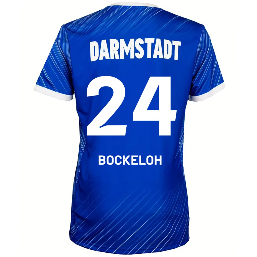 Børn Leonhard Bockeloh #24 Blå Hvid Hjemmebane Spillertrøjer 2024/25 Trøje T-Shirt