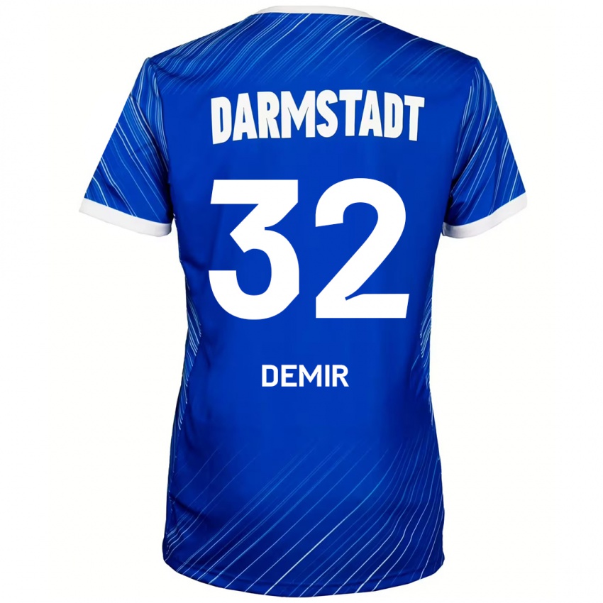 Børn Lean Demir #32 Blå Hvid Hjemmebane Spillertrøjer 2024/25 Trøje T-Shirt