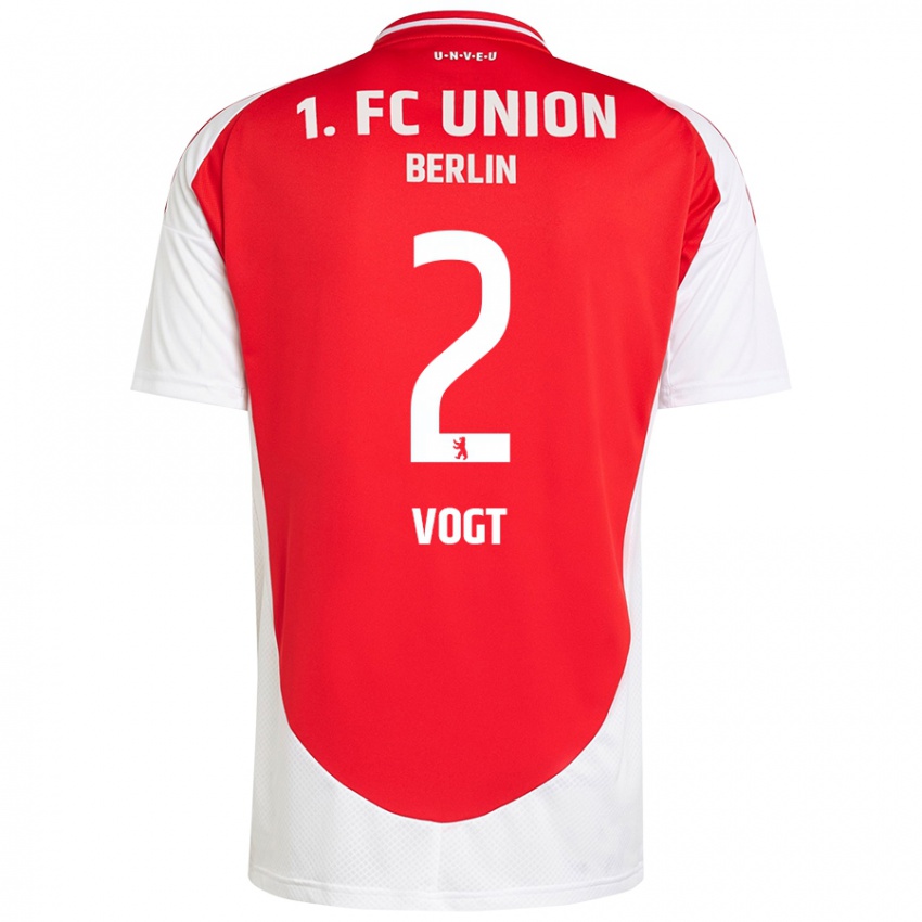 Børn Kevin Vogt #2 Rød Hvid Hjemmebane Spillertrøjer 2024/25 Trøje T-Shirt