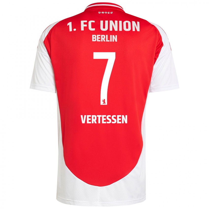 Børn Yorbe Vertessen #7 Rød Hvid Hjemmebane Spillertrøjer 2024/25 Trøje T-Shirt