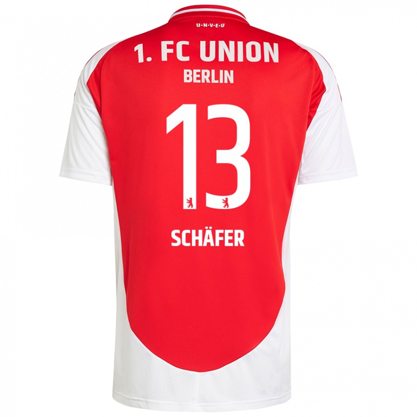 Børn András Schäfer #13 Rød Hvid Hjemmebane Spillertrøjer 2024/25 Trøje T-Shirt