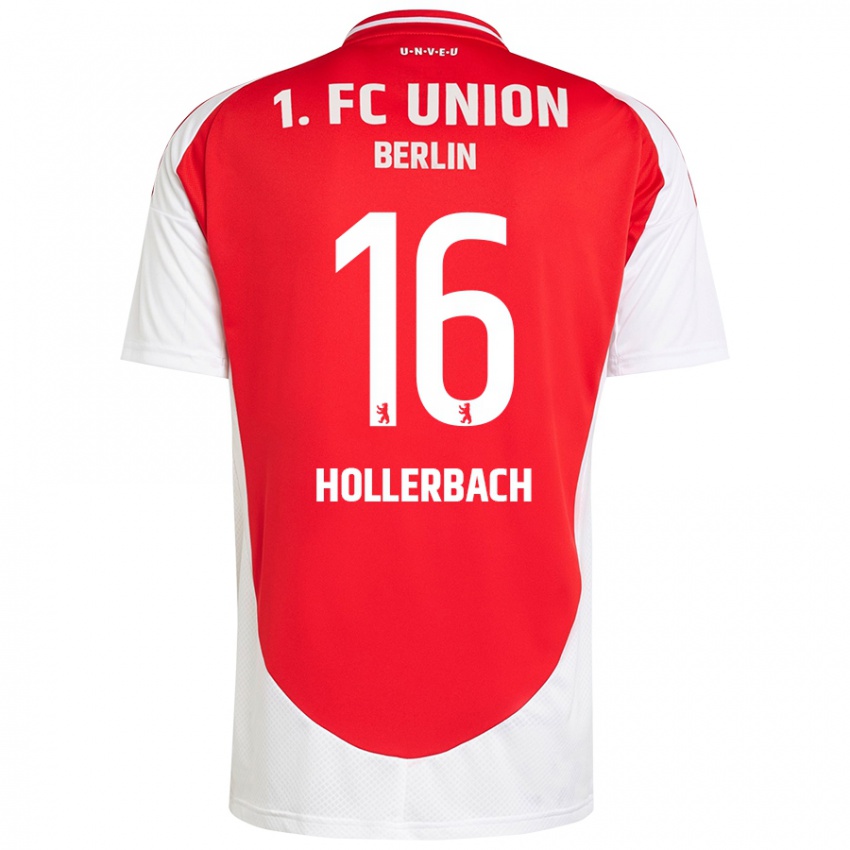 Børn Benedict Hollerbach #16 Rød Hvid Hjemmebane Spillertrøjer 2024/25 Trøje T-Shirt