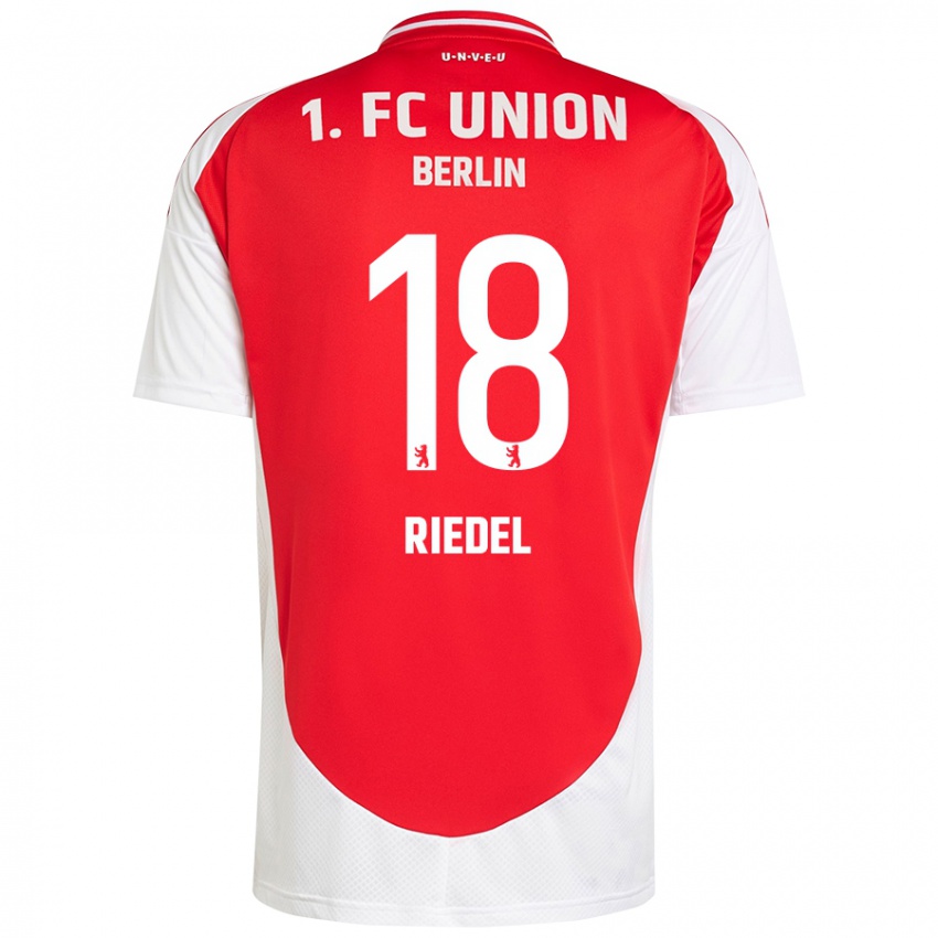 Børn Aaron Riedel #18 Rød Hvid Hjemmebane Spillertrøjer 2024/25 Trøje T-Shirt