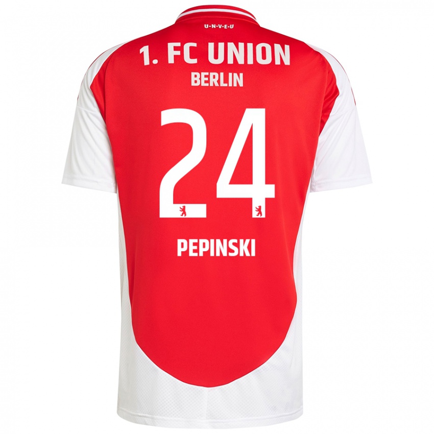 Børn Louis Pepinski #24 Rød Hvid Hjemmebane Spillertrøjer 2024/25 Trøje T-Shirt