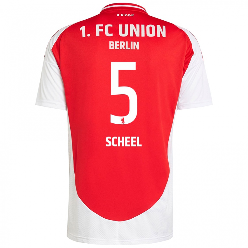 Børn Luca Scheel #5 Rød Hvid Hjemmebane Spillertrøjer 2024/25 Trøje T-Shirt