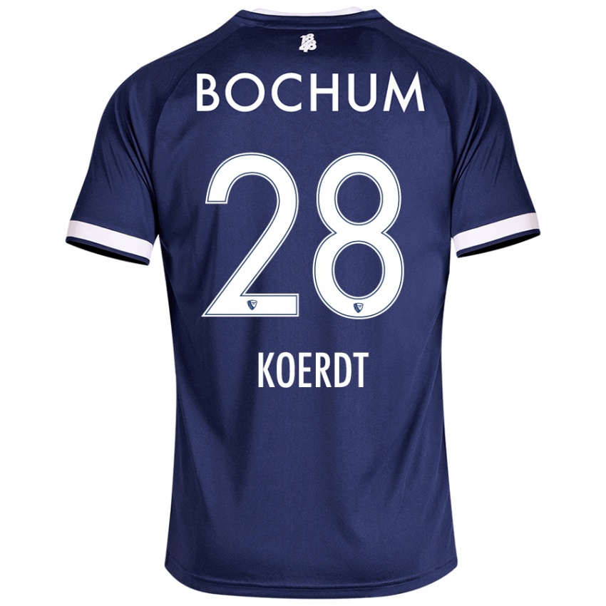 Børn Lennart Koerdt #28 Mørkeblå Hjemmebane Spillertrøjer 2024/25 Trøje T-Shirt