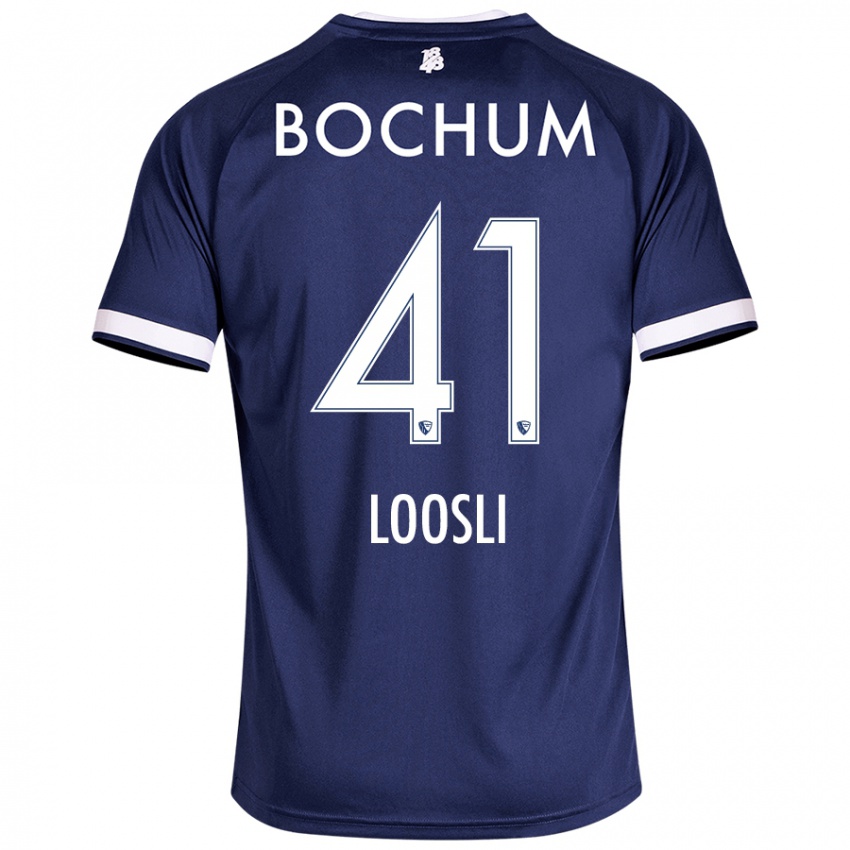 Børn Noah Loosli #41 Mørkeblå Hjemmebane Spillertrøjer 2024/25 Trøje T-Shirt