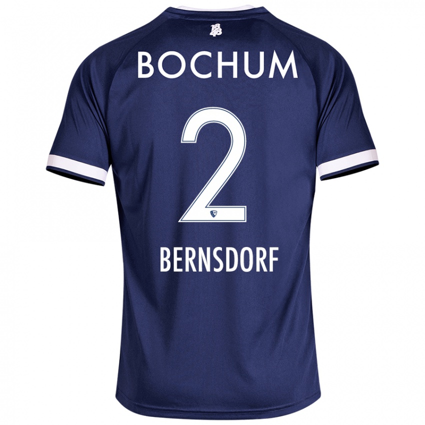 Børn Luca Bernsdorf #2 Mørkeblå Hjemmebane Spillertrøjer 2024/25 Trøje T-Shirt