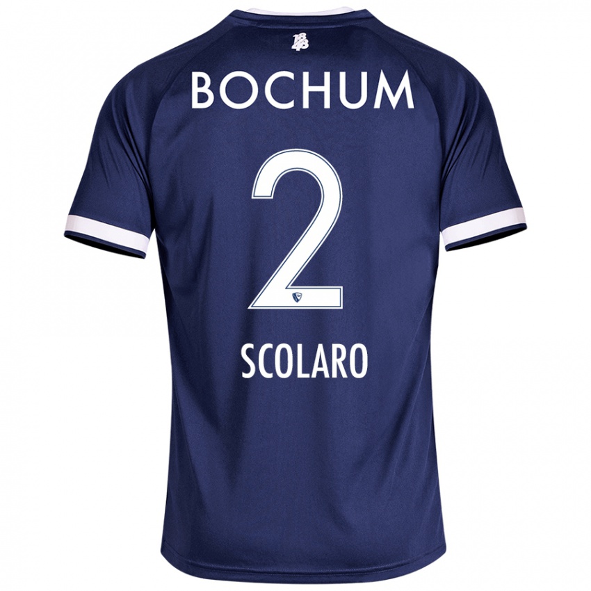 Børn Roberto Scolaro #2 Mørkeblå Hjemmebane Spillertrøjer 2024/25 Trøje T-Shirt