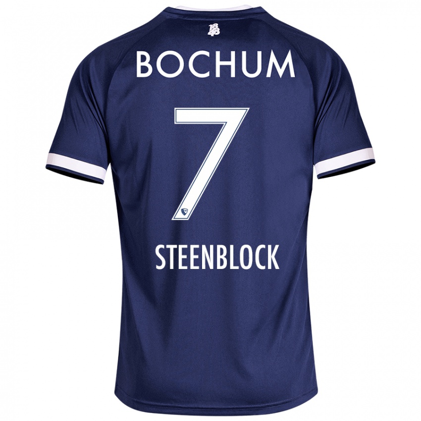 Børn Jannis Steenblock #7 Mørkeblå Hjemmebane Spillertrøjer 2024/25 Trøje T-Shirt