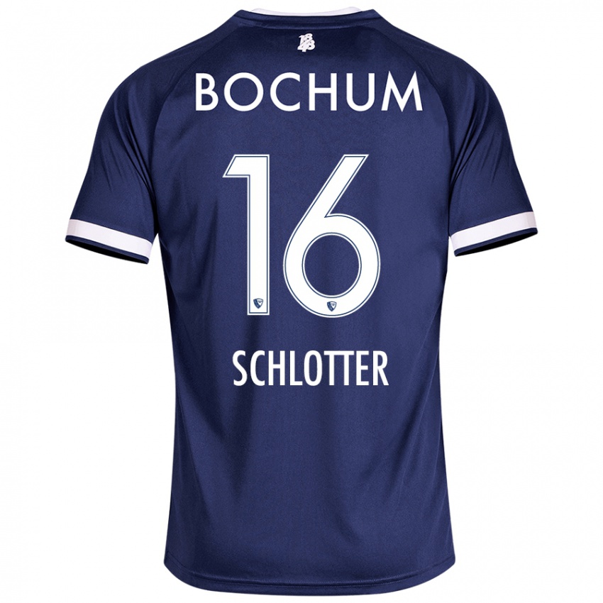 Børn Joel Schlotter #16 Mørkeblå Hjemmebane Spillertrøjer 2024/25 Trøje T-Shirt