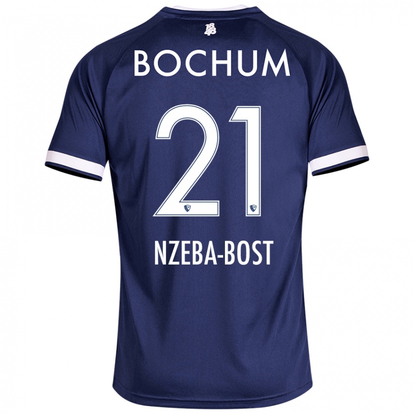 Børn Jan Nzeba-Bost #21 Mørkeblå Hjemmebane Spillertrøjer 2024/25 Trøje T-Shirt