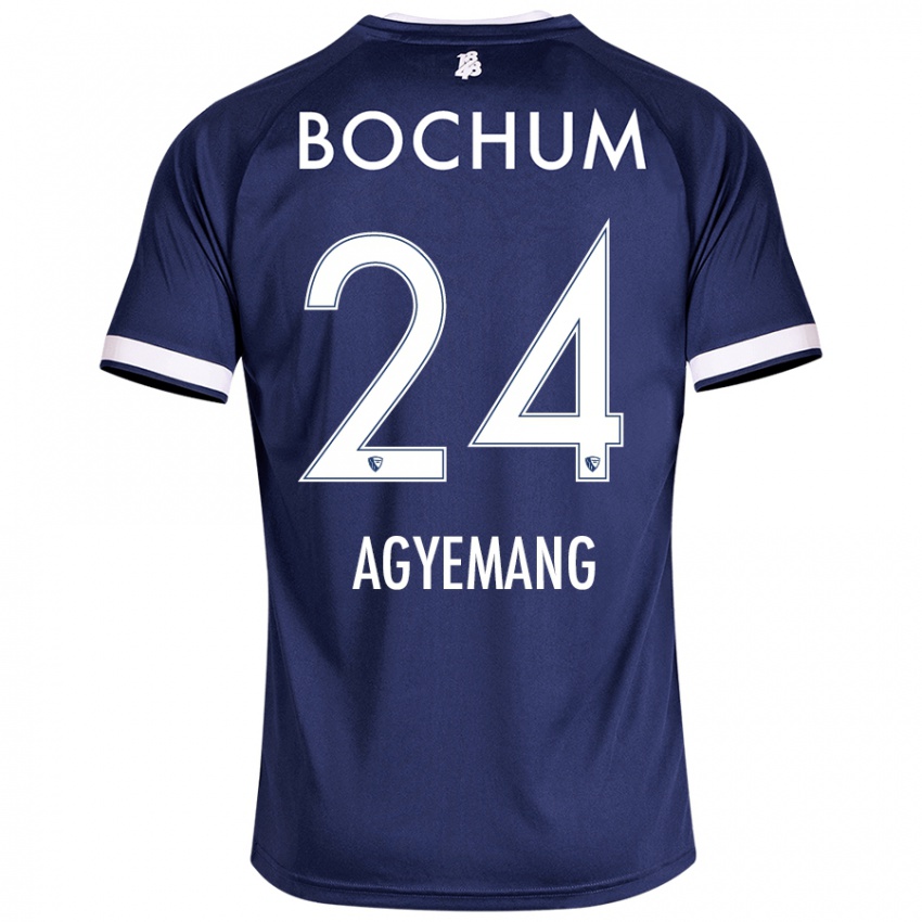 Børn Donovan Agyemang #24 Mørkeblå Hjemmebane Spillertrøjer 2024/25 Trøje T-Shirt