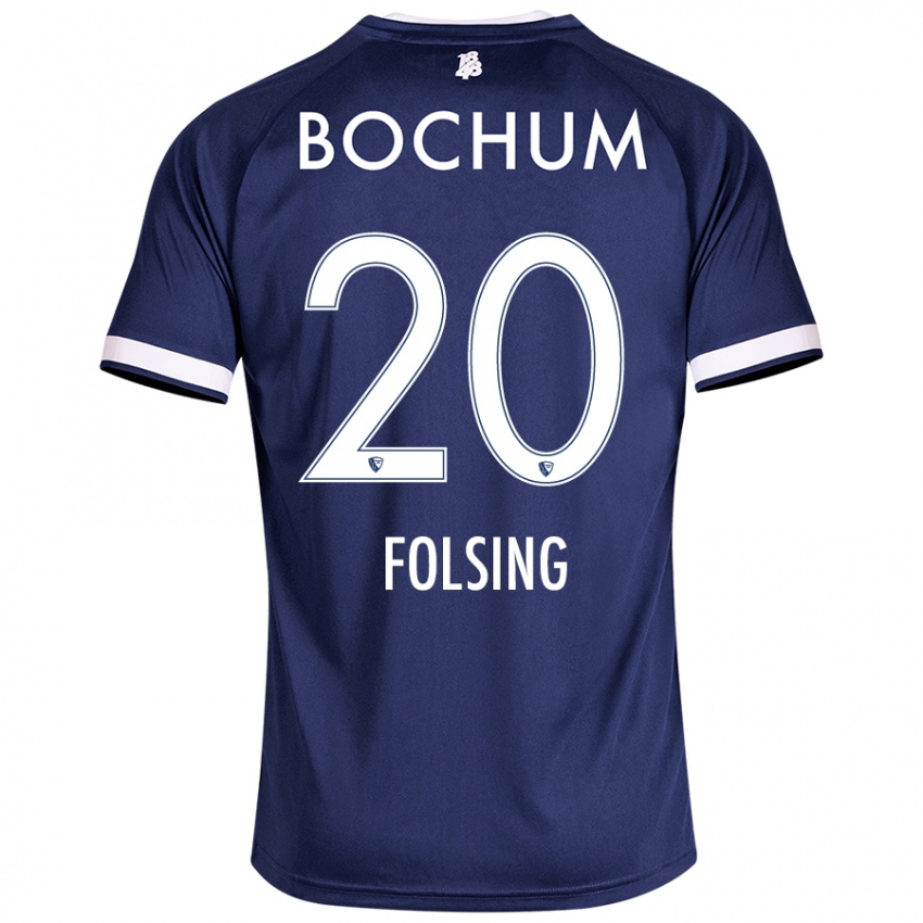 Børn Amelie Fölsing #20 Mørkeblå Hjemmebane Spillertrøjer 2024/25 Trøje T-Shirt