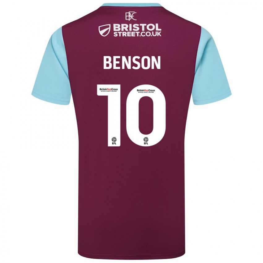 Børn Benson Manuel #10 Burgund Himmelblå Hjemmebane Spillertrøjer 2024/25 Trøje T-Shirt