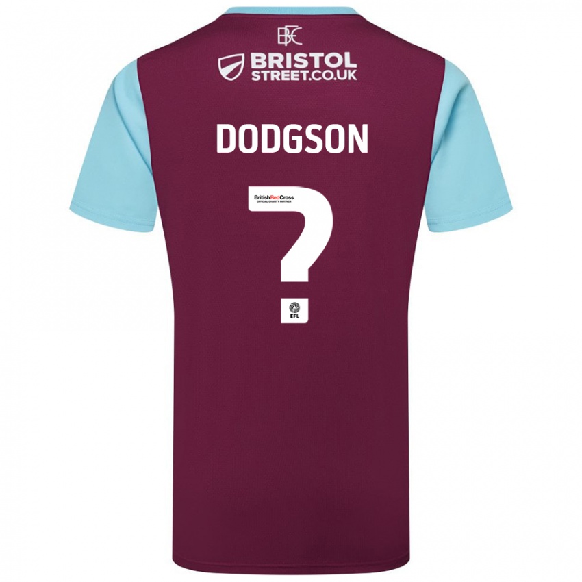 Børn Owen Dodgson #0 Burgund Himmelblå Hjemmebane Spillertrøjer 2024/25 Trøje T-Shirt