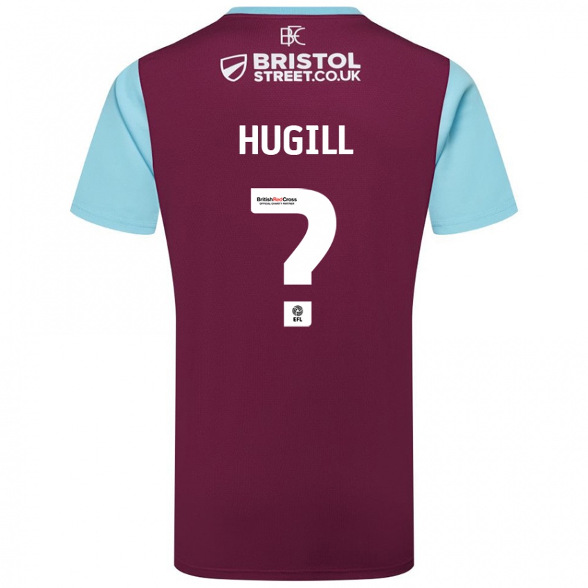 Børn Will Hugill #0 Burgund Himmelblå Hjemmebane Spillertrøjer 2024/25 Trøje T-Shirt