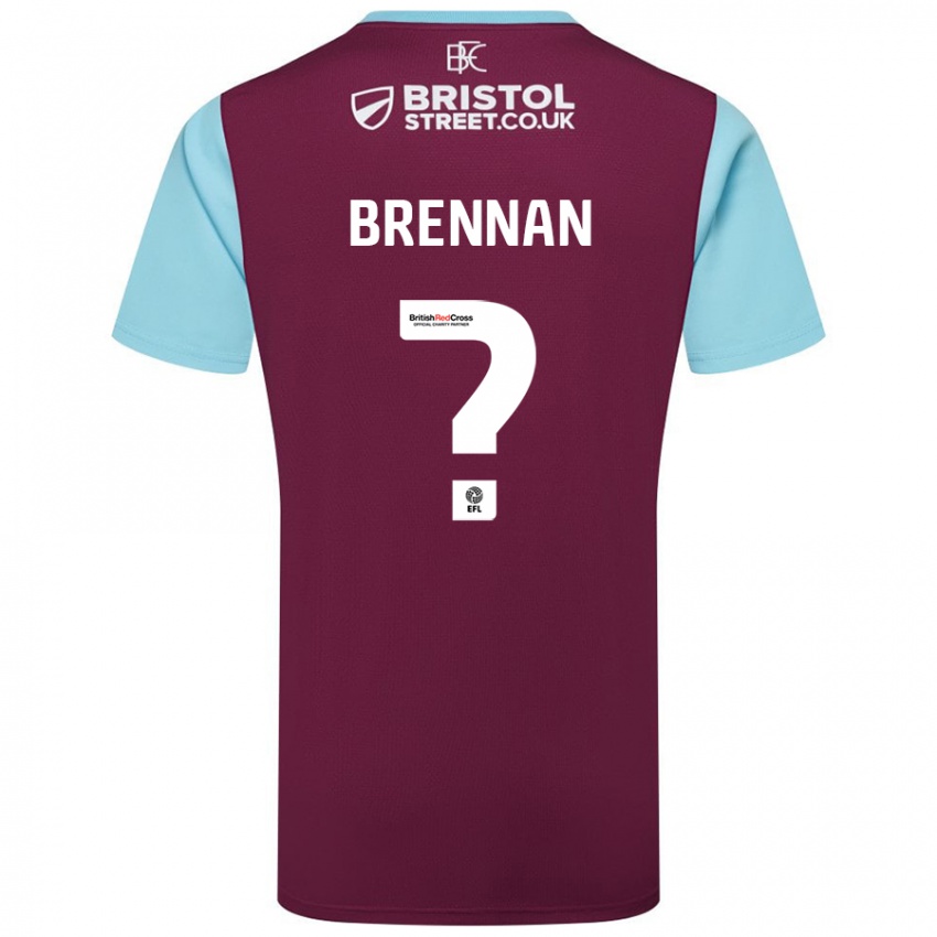 Børn Corey Brennan #0 Burgund Himmelblå Hjemmebane Spillertrøjer 2024/25 Trøje T-Shirt