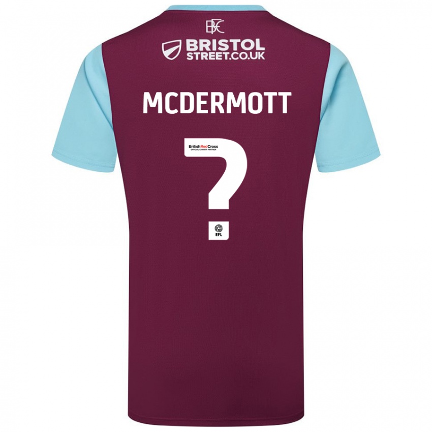 Børn Tommy Mcdermott #0 Burgund Himmelblå Hjemmebane Spillertrøjer 2024/25 Trøje T-Shirt