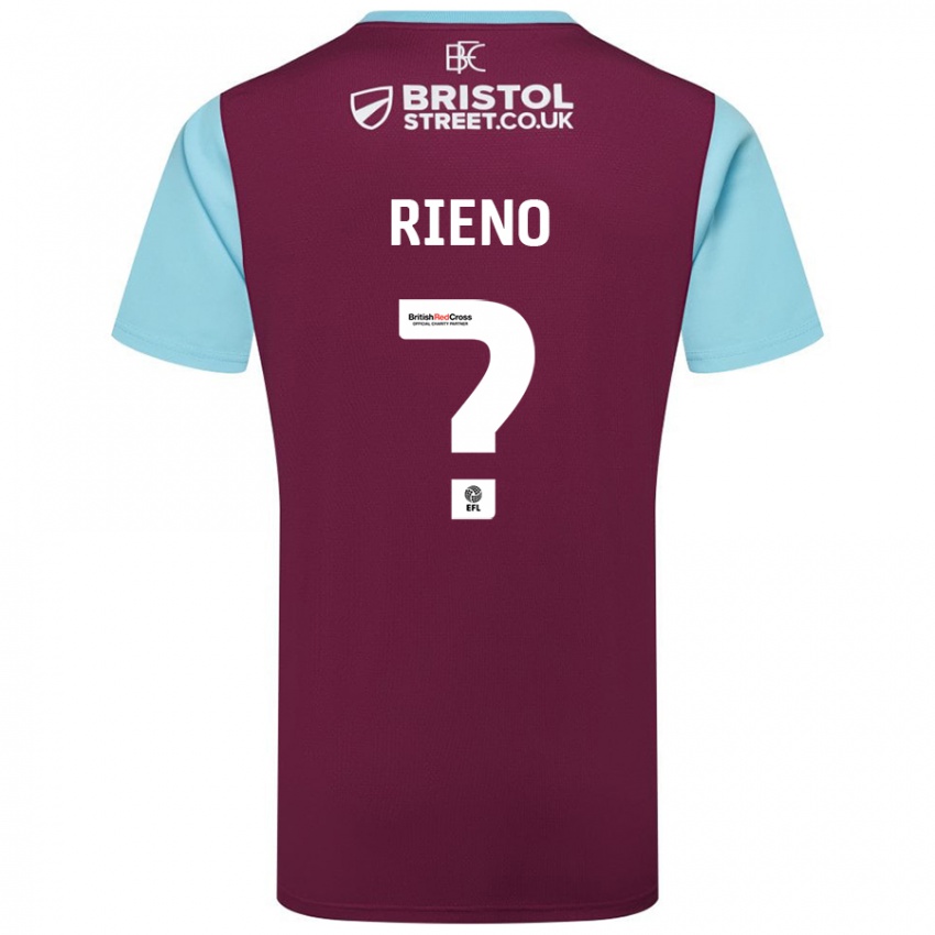 Børn Basilio Rieno #0 Burgund Himmelblå Hjemmebane Spillertrøjer 2024/25 Trøje T-Shirt