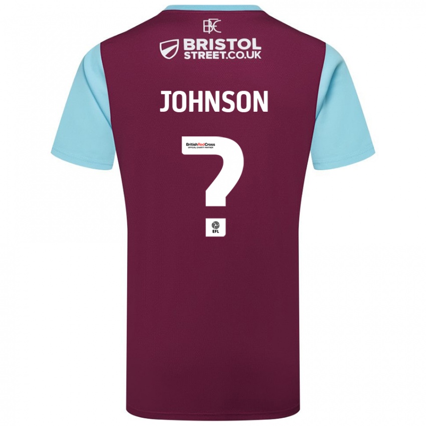 Børn Zach Johnson #0 Burgund Himmelblå Hjemmebane Spillertrøjer 2024/25 Trøje T-Shirt