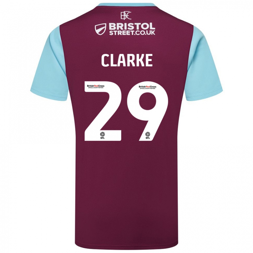 Børn Abby Clarke #29 Burgund Himmelblå Hjemmebane Spillertrøjer 2024/25 Trøje T-Shirt