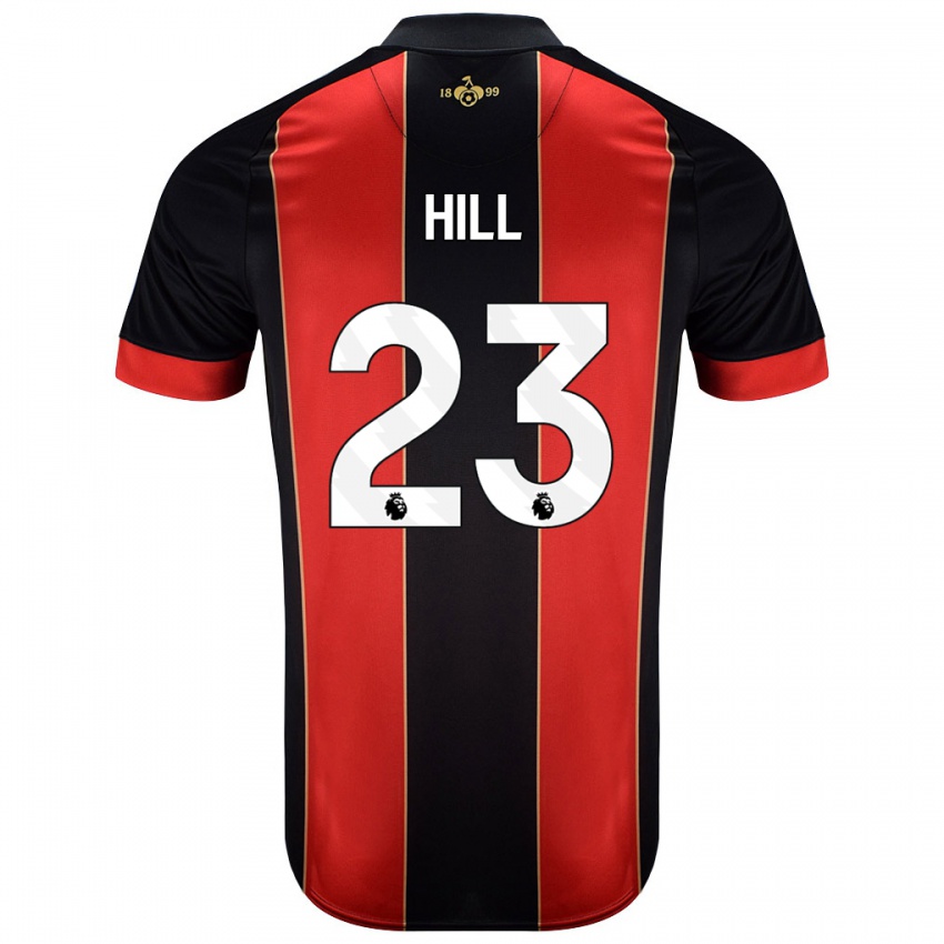 Børn James Hill #23 Rød Sort Hjemmebane Spillertrøjer 2024/25 Trøje T-Shirt