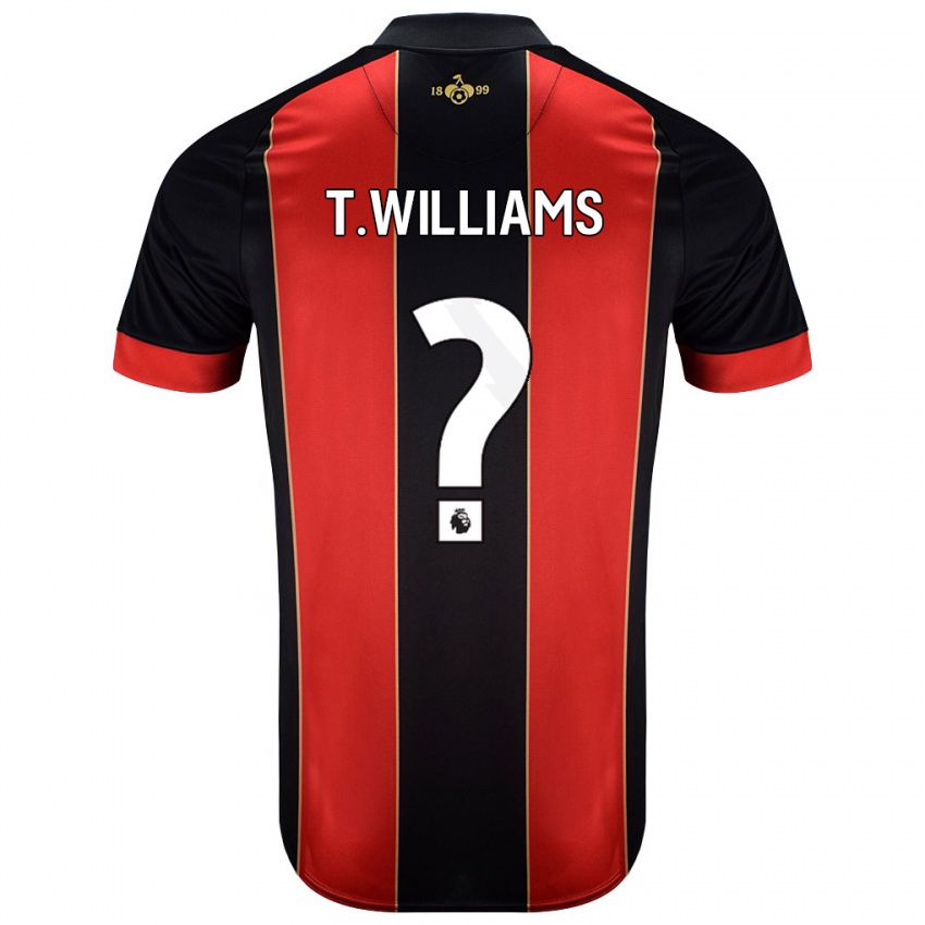 Børn Toure Williams #0 Rød Sort Hjemmebane Spillertrøjer 2024/25 Trøje T-Shirt