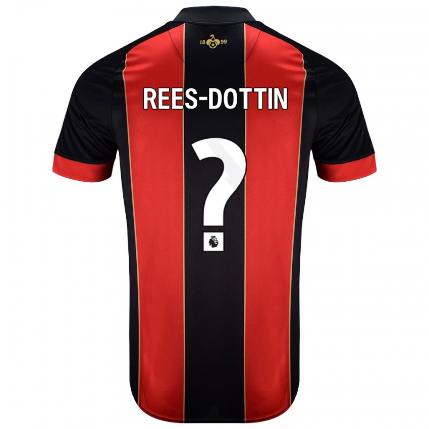 Børn Remy Rees-Dottin #0 Rød Sort Hjemmebane Spillertrøjer 2024/25 Trøje T-Shirt