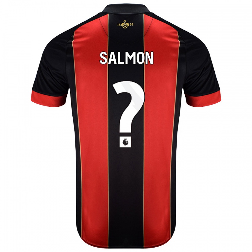 Børn Josh Salmon #0 Rød Sort Hjemmebane Spillertrøjer 2024/25 Trøje T-Shirt