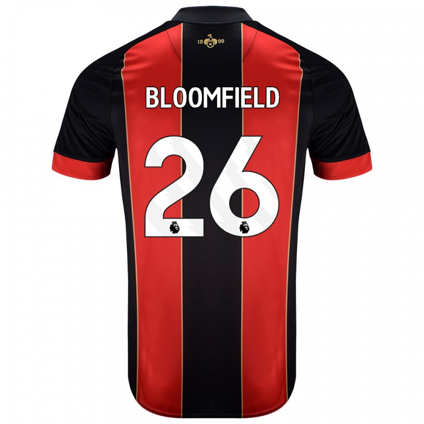 Børn Erin Bloomfield #26 Rød Sort Hjemmebane Spillertrøjer 2024/25 Trøje T-Shirt