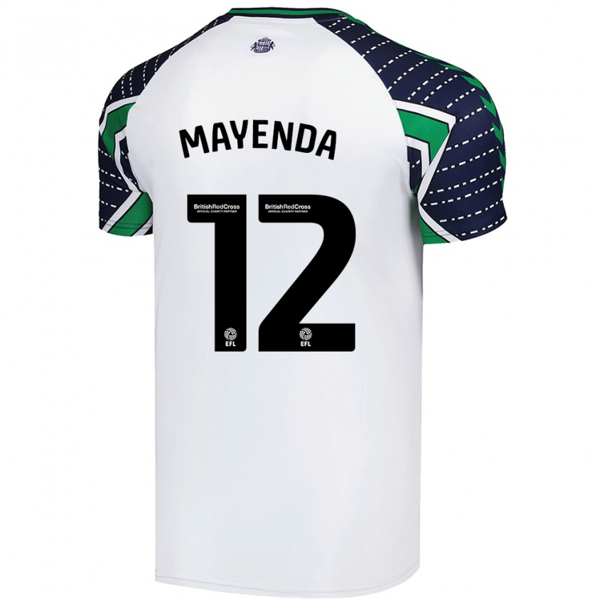 Børn Eliezer Mayenda #12 Hvid Udebane Spillertrøjer 2024/25 Trøje T-Shirt