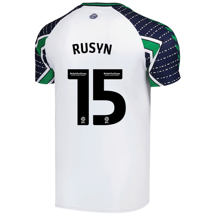 Børn Nazariy Rusyn #15 Hvid Udebane Spillertrøjer 2024/25 Trøje T-Shirt