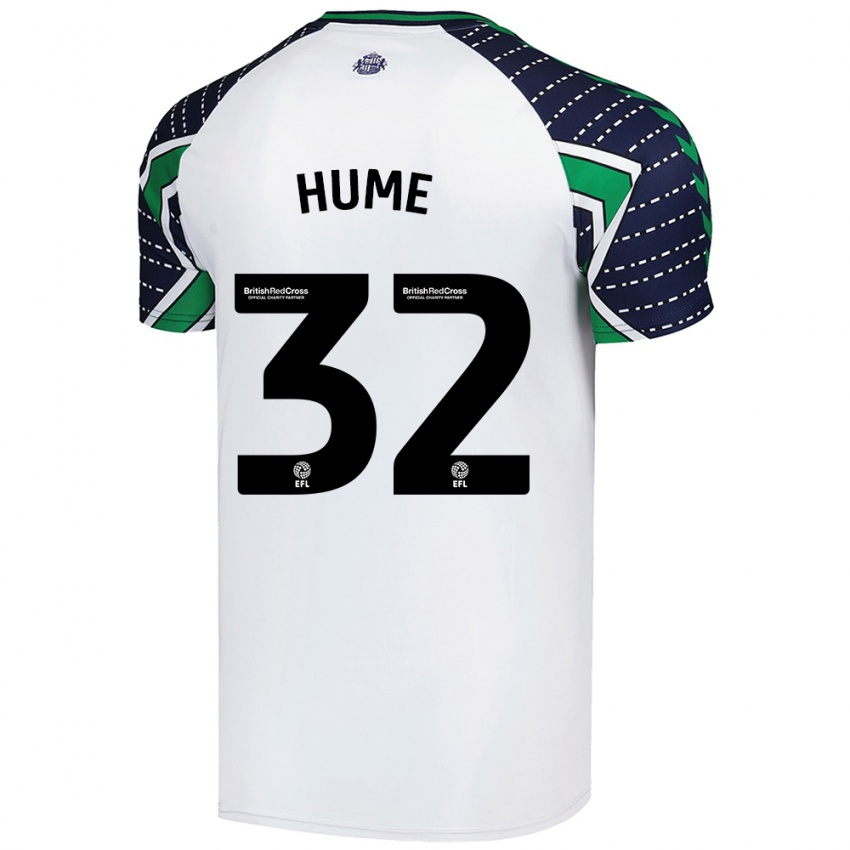 Børn Trai Hume #32 Hvid Udebane Spillertrøjer 2024/25 Trøje T-Shirt