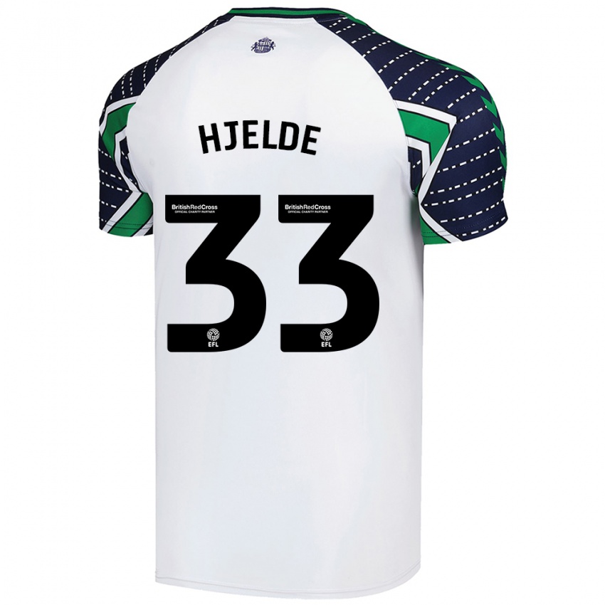 Børn Leo Fuhr Hjelde #33 Hvid Udebane Spillertrøjer 2024/25 Trøje T-Shirt