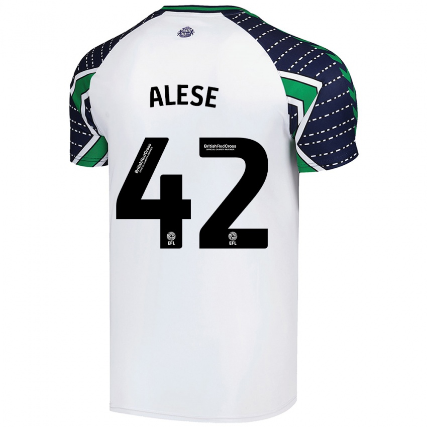 Børn Aji Alese #42 Hvid Udebane Spillertrøjer 2024/25 Trøje T-Shirt