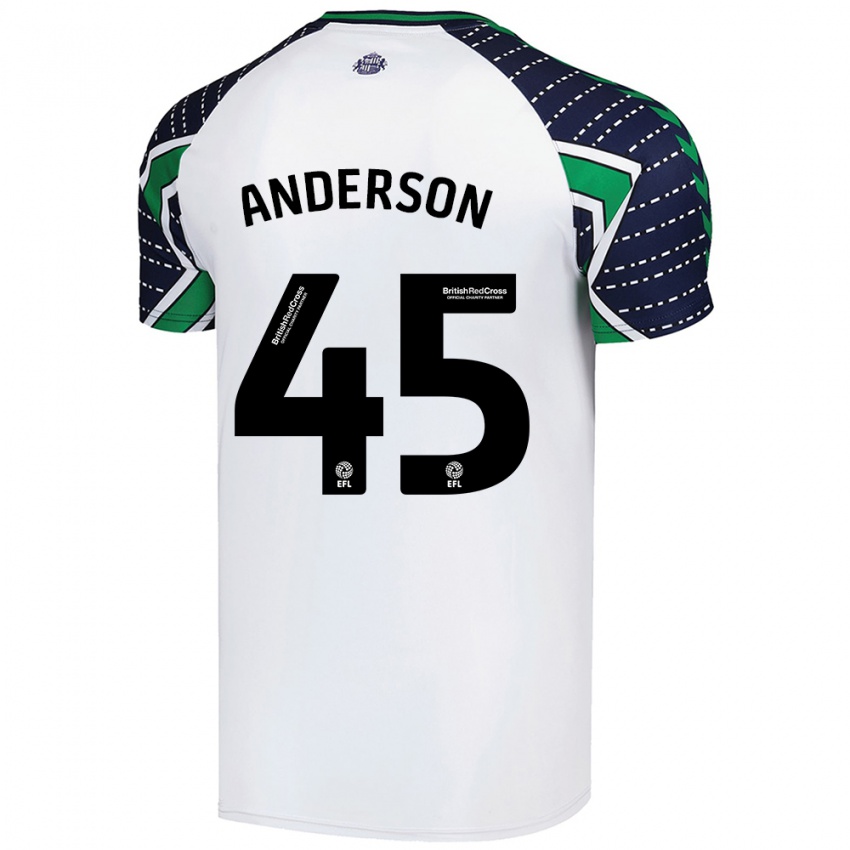 Børn Joe Anderson #45 Hvid Udebane Spillertrøjer 2024/25 Trøje T-Shirt