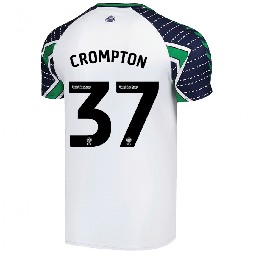 Børn Ben Crompton #37 Hvid Udebane Spillertrøjer 2024/25 Trøje T-Shirt