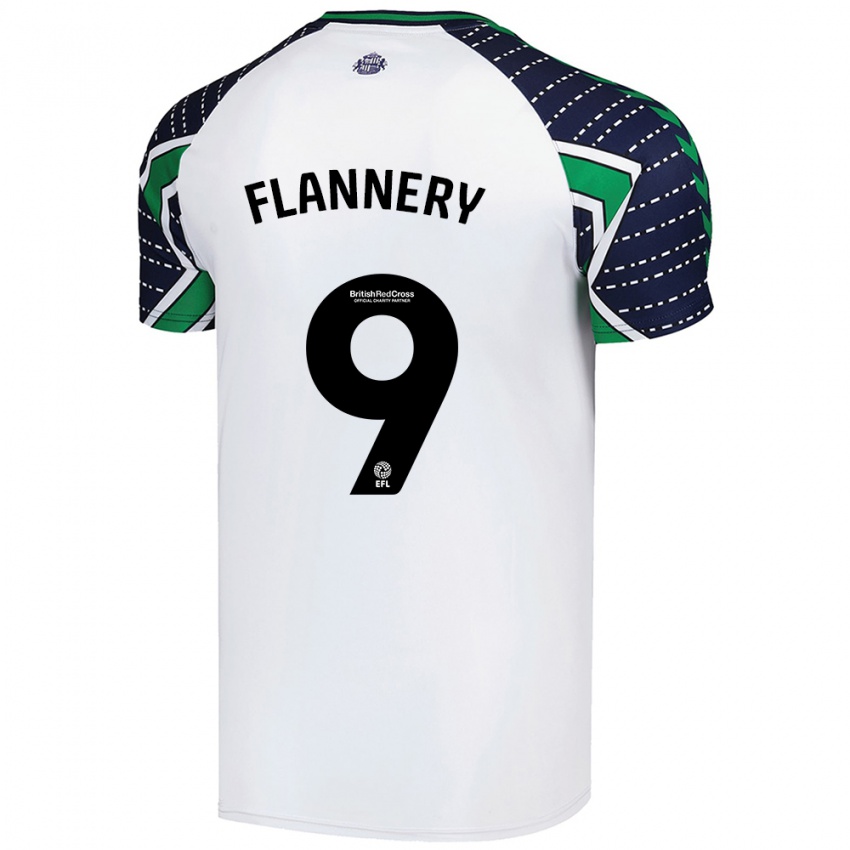 Børn Keira Flannery #9 Hvid Udebane Spillertrøjer 2024/25 Trøje T-Shirt