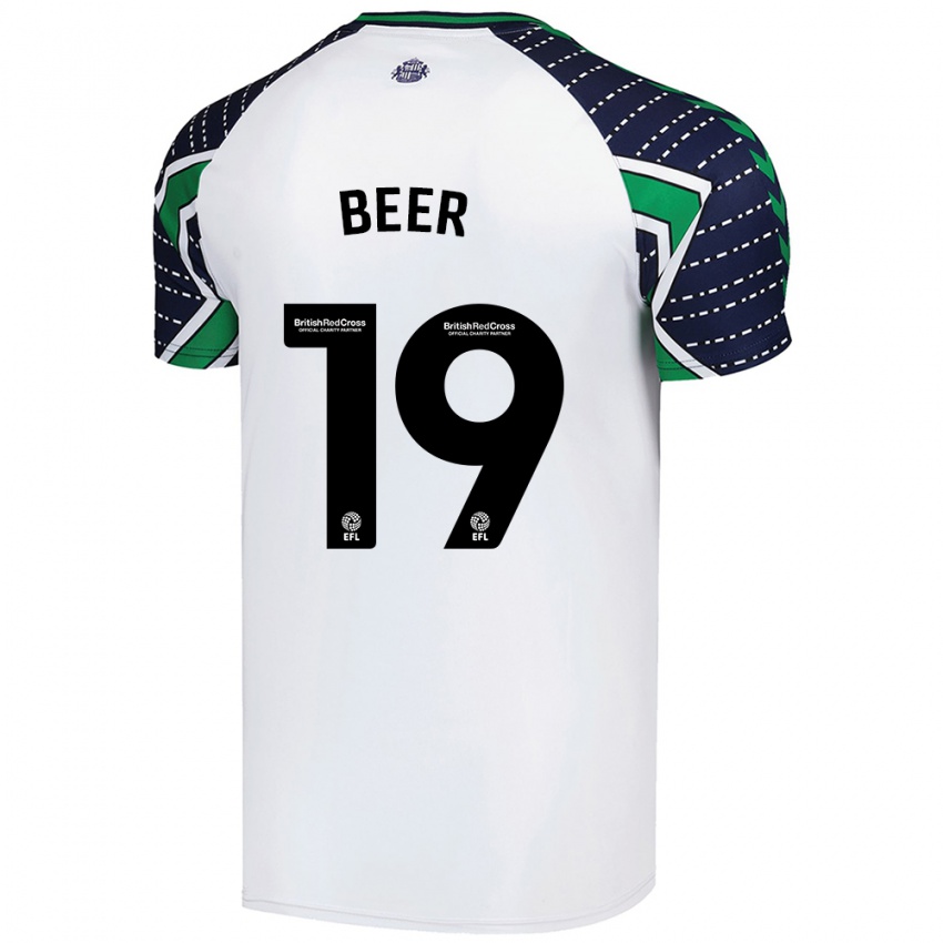 Børn Megan Beer #19 Hvid Udebane Spillertrøjer 2024/25 Trøje T-Shirt