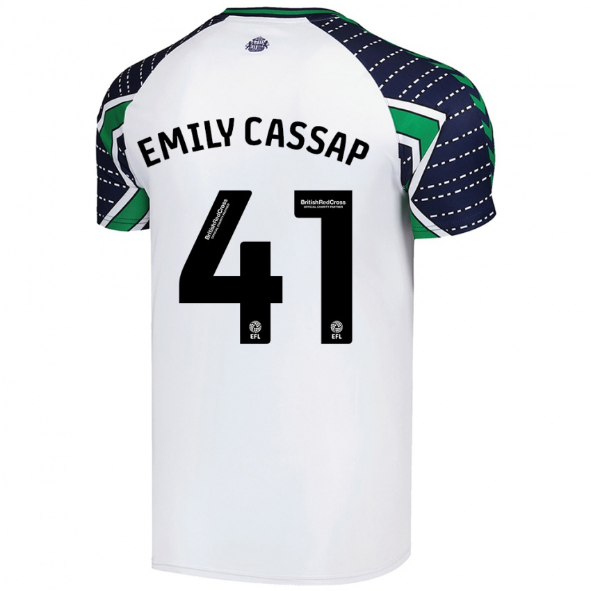 Børn Emily Cassap #41 Hvid Udebane Spillertrøjer 2024/25 Trøje T-Shirt